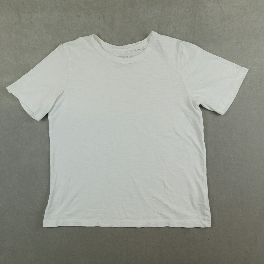 Faherty Sunwashed Organic Cotton White Crew Neck Short Sleeve Tee Womens S